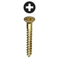 L.H. Dottie Wood Screw, #12, 1-1/4 in, Plain Brass Flat Head Phillips Drive, 100 PK PHFWB12114